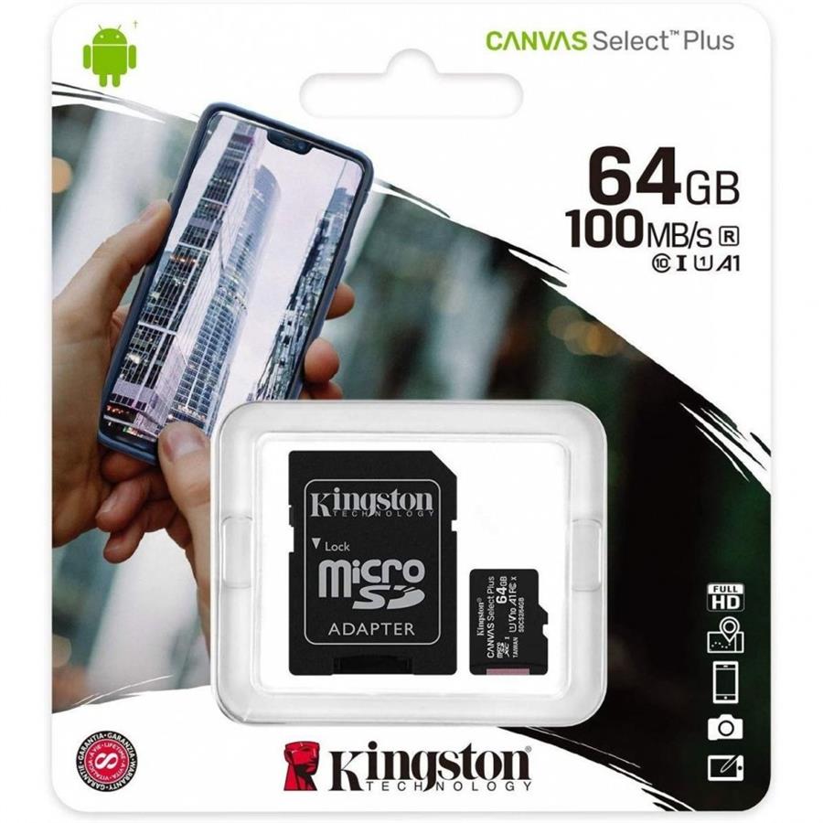 Memoria Microsd Kingston 64Gb C-10 100Mb/S