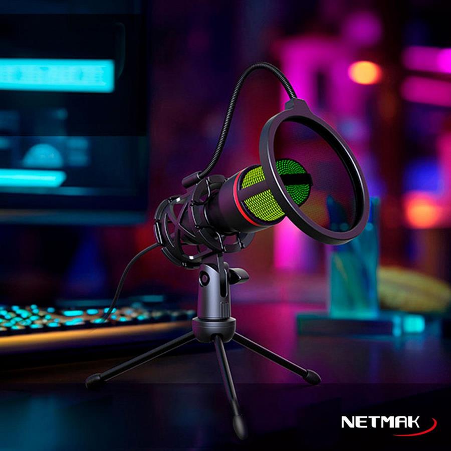 Microfono Netmak Gamer Ns786 Rgb