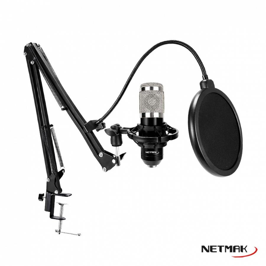 Microfono + Brazo Articulado Netmak Set Streaming