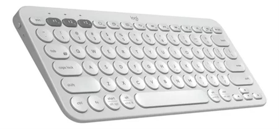 Teclado logitech k380s blanco pebble (multi dispositivo bt)