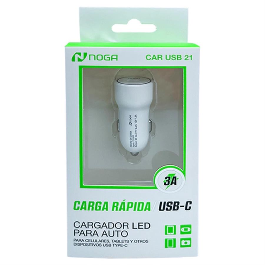 Cargador Celular Auto Noga Car Usb 21  3a (SIN Cable Usb C-C)