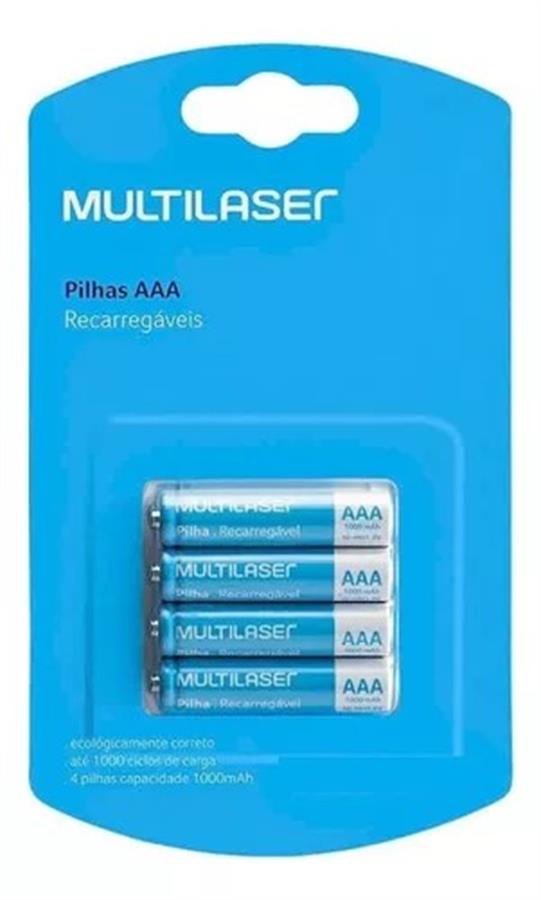 Pila Recargable Aaa 1000 Mh Multilaser Cb050 X4