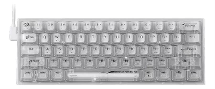 Teclado Mecánico Redragon Fizz Rgb Teclas Trasparentes