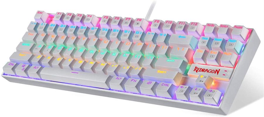 Teclado Mecanico Redragon Kumara K552 Rainbow Blanco Outemu Red