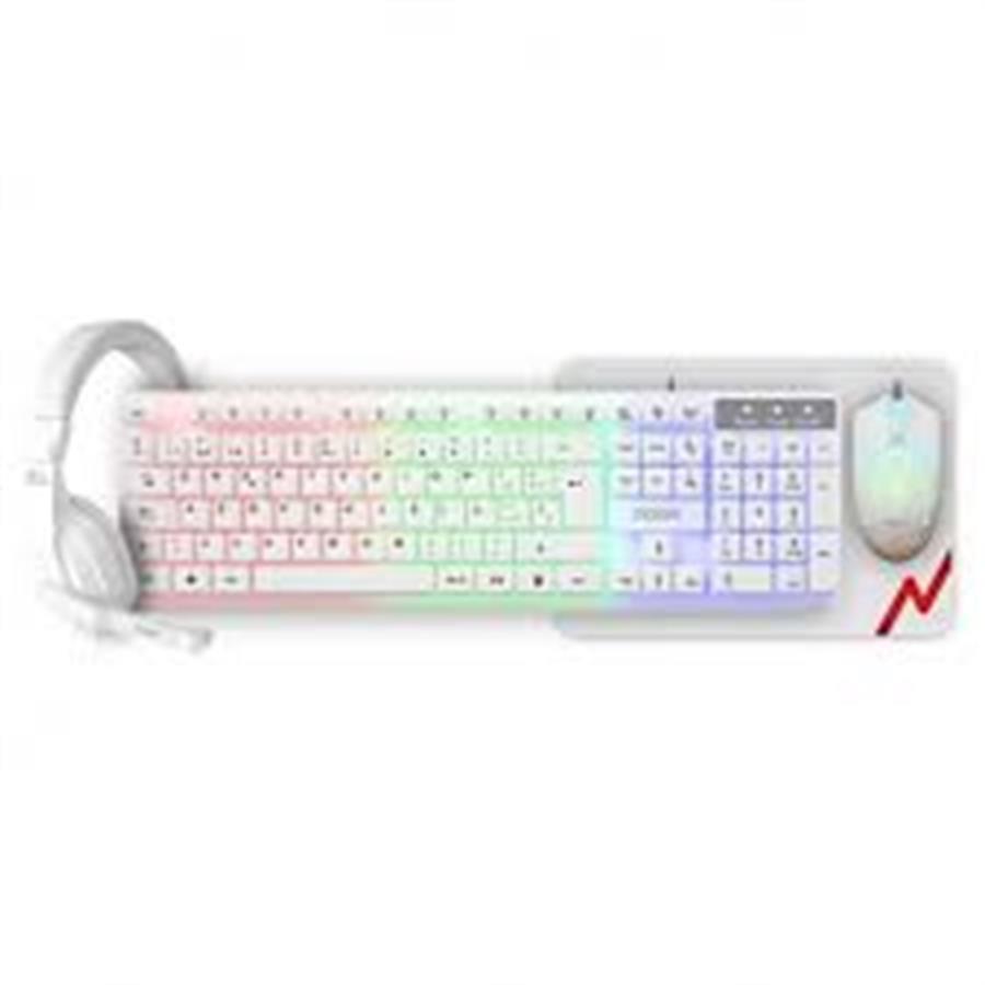 Tec + Combo Gamer Noga Nkb-413 Blanco