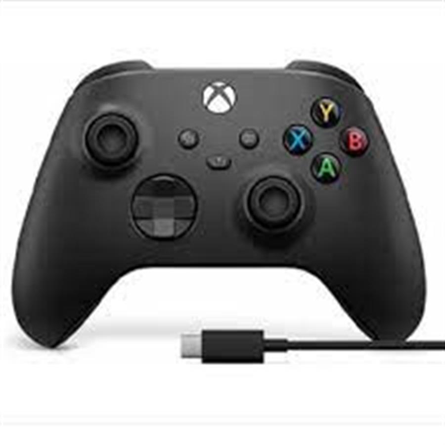 Joystick Pc Xbox One Negro + Cable (Tipo C) A Pila
