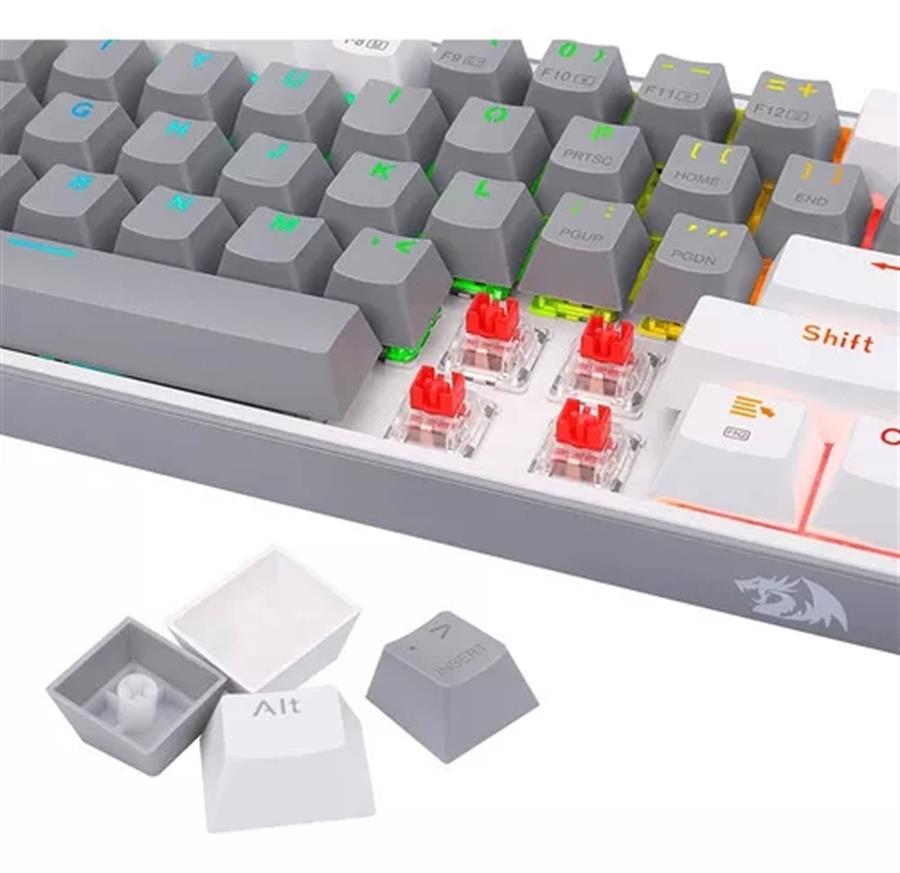Teclado Mecanico Redragon Fizz Pro Blanco/Gris K616 Rgb Chroma S/Red