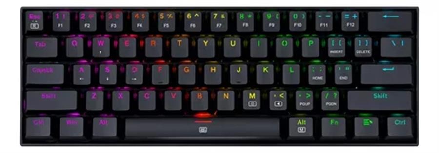 Teclado mecanico redragon dragonborn rgb negro k630 switch rojo