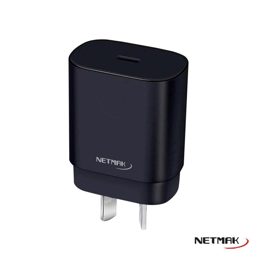 Cargador Celular Cabezal Tipo C 25w Netmak Sin Cable Negro Nm-Cp5